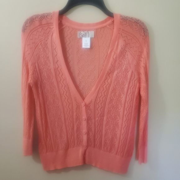 SO Sweaters - Peach pink cardigan